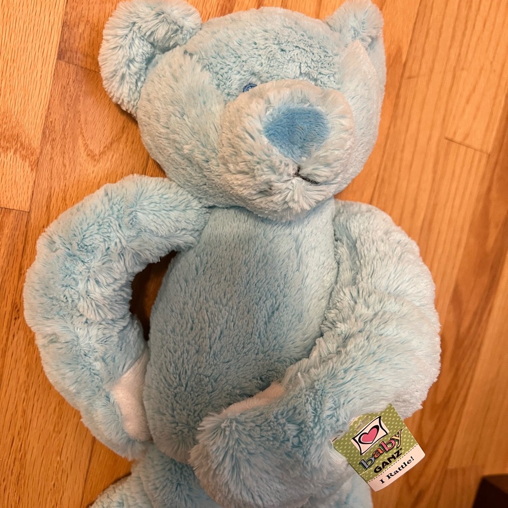 NEW Baby Ganz Rattle Bear, Blue
